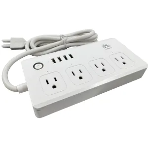 Multicontacto inteligente Wi-Fi 4 tomas y 4 USB – Megaluz MUL-01