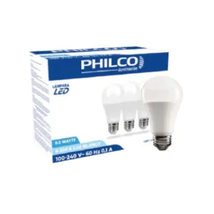 Pack 3 Focos LED Philco 8.5 W luz blanca fría 6500 K