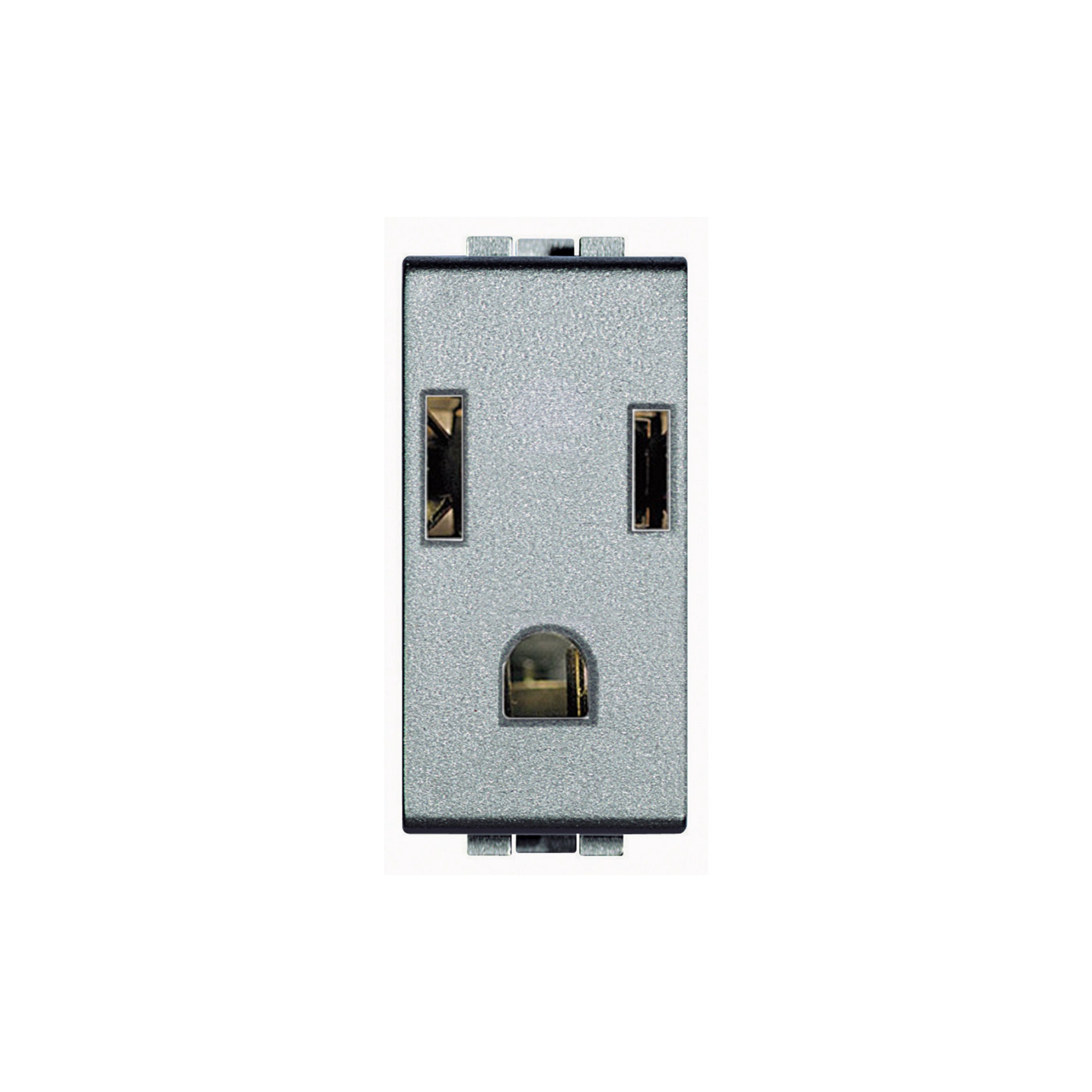 Tomacorriente 2P+T 15 A 127:277 V 1 módulo color gris claro – Bticino LivingLight NT4129 Ferretería onofre Tomacorriente 2P+T 15 A 127/277 V 1 módulo color gris claro – Bticino LivingLight NT4129