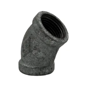 Codo galvanizado 45° x 1/2” roscado hembra-hembra