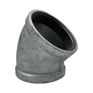 Codo galvanizado 45° x 4” roscado hembra-hembra