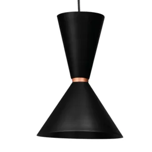 Luminario colgante cónico doble metal negro Ø24 cm – MX-CL8032/N Maxxi