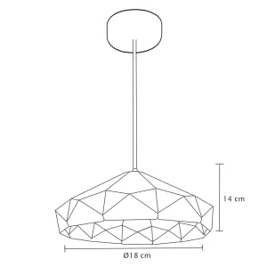 Luminario colgante geométrico metal negro Ø18 cm – MX-CL1816-N Maxxi