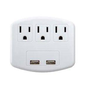 Multicontacto 3 tomas con 2 puertos USB 2.1 A – 616729 IUSA