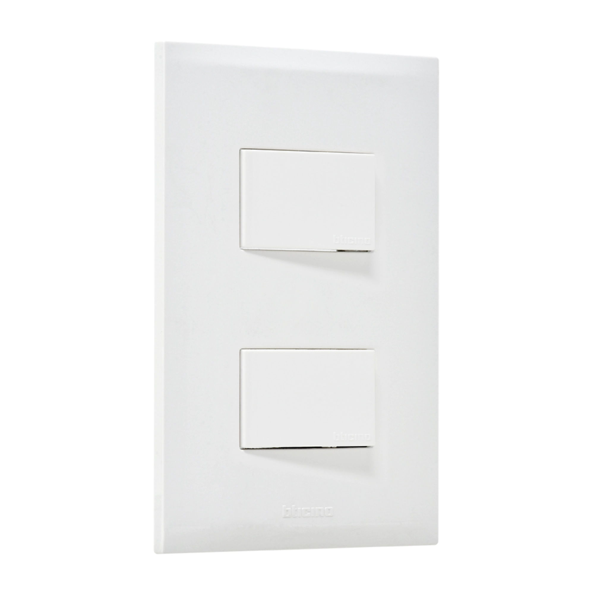 Placa con dos interruptores sencillos 15 A 127 V Forza 2 FZ2200B Bticino Ferreteria Onofre