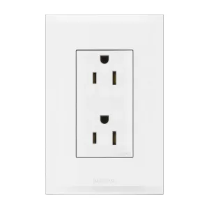 Placa con tomacorriente dúplex 15 A 127 V Forza 2 FZ2228B Bticino