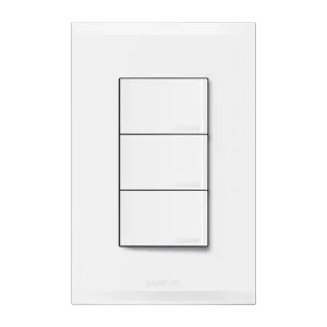 Placa con tres interruptores sencillos 15 A 127 V Forza 2 FZ2300B Bticino