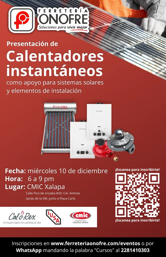 Calentadores instantáneos para sistemas solares y elementos de instalación