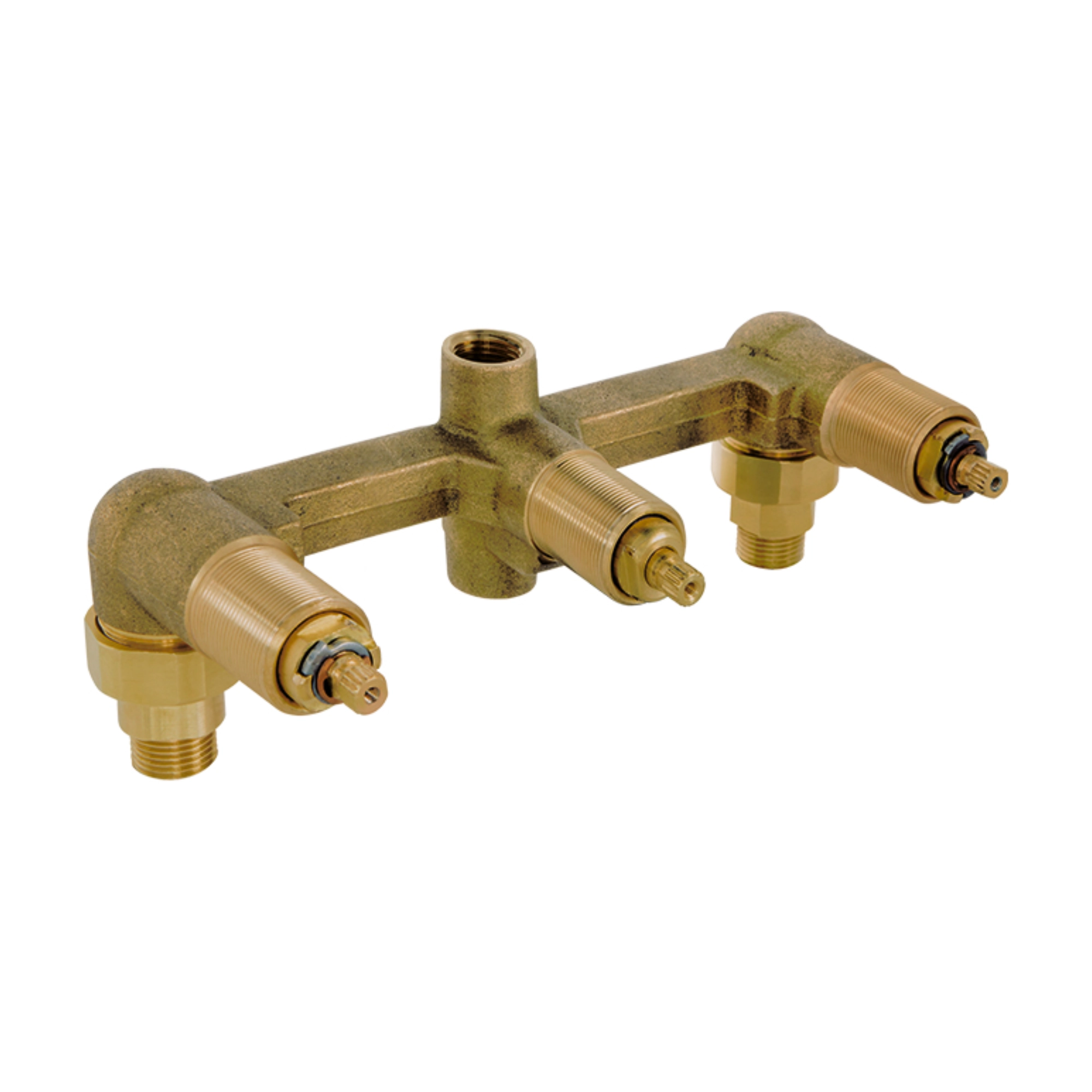 Ensamble triple de empotrar para regadera y tina 1:2 NPT sin chapetones – E-40-AQ Helvex - ferretería onofre Ensamble triple de empotrar para regadera y tina 1:2 NPT sin chapetones – E-40-AQ Helvex