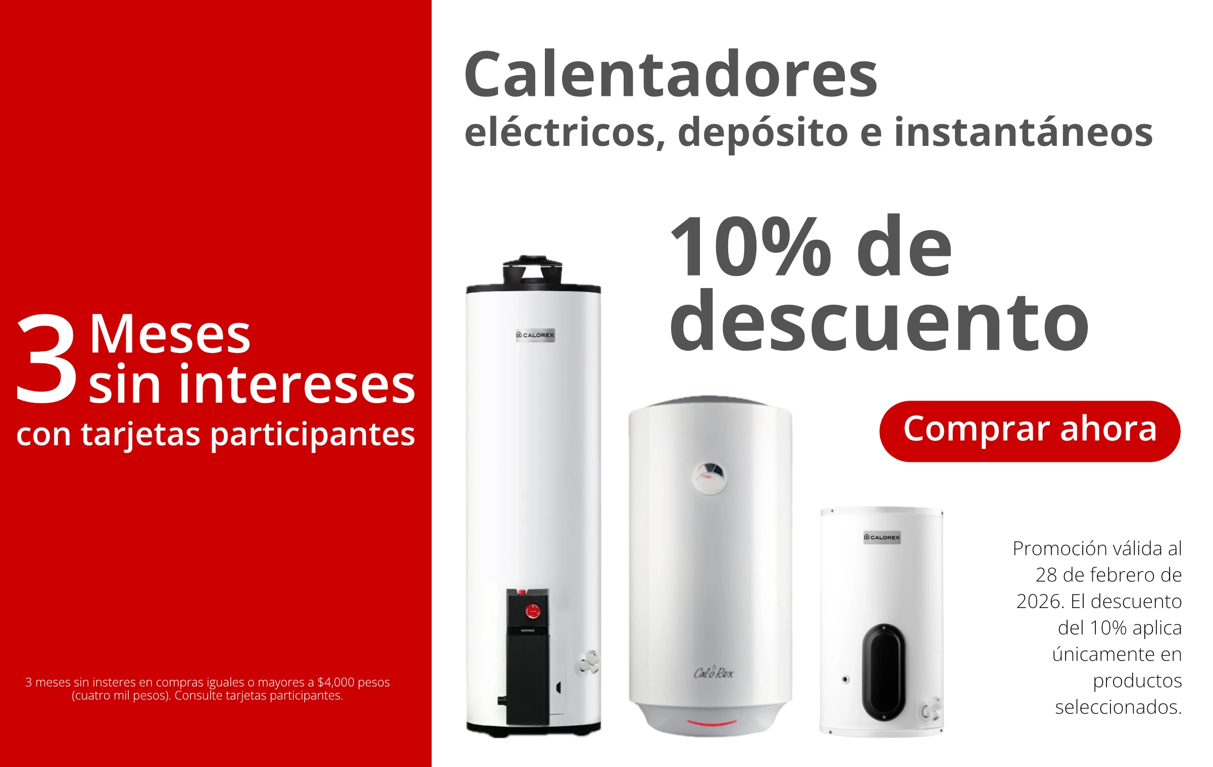 Banner calentadores 10% de descuento web