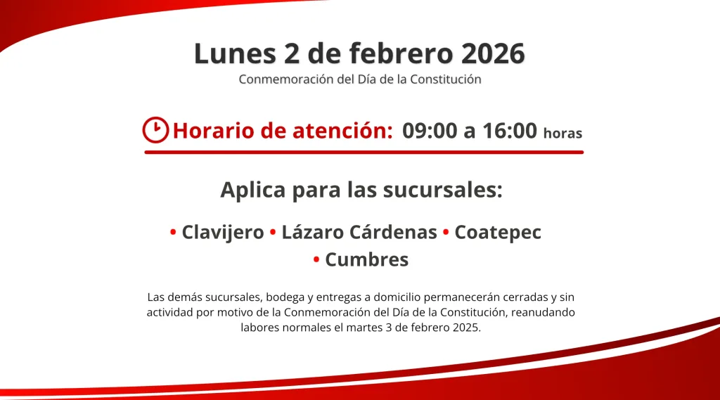 Horario especial 2 de febrero 2026