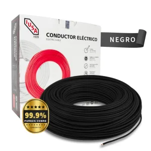 Cable de cobre THHW-LS 10 AWG Negro 100 m IUSA 399328