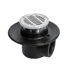 Coladera corta de rejilla redonda con salida lateral - 22 Helvex