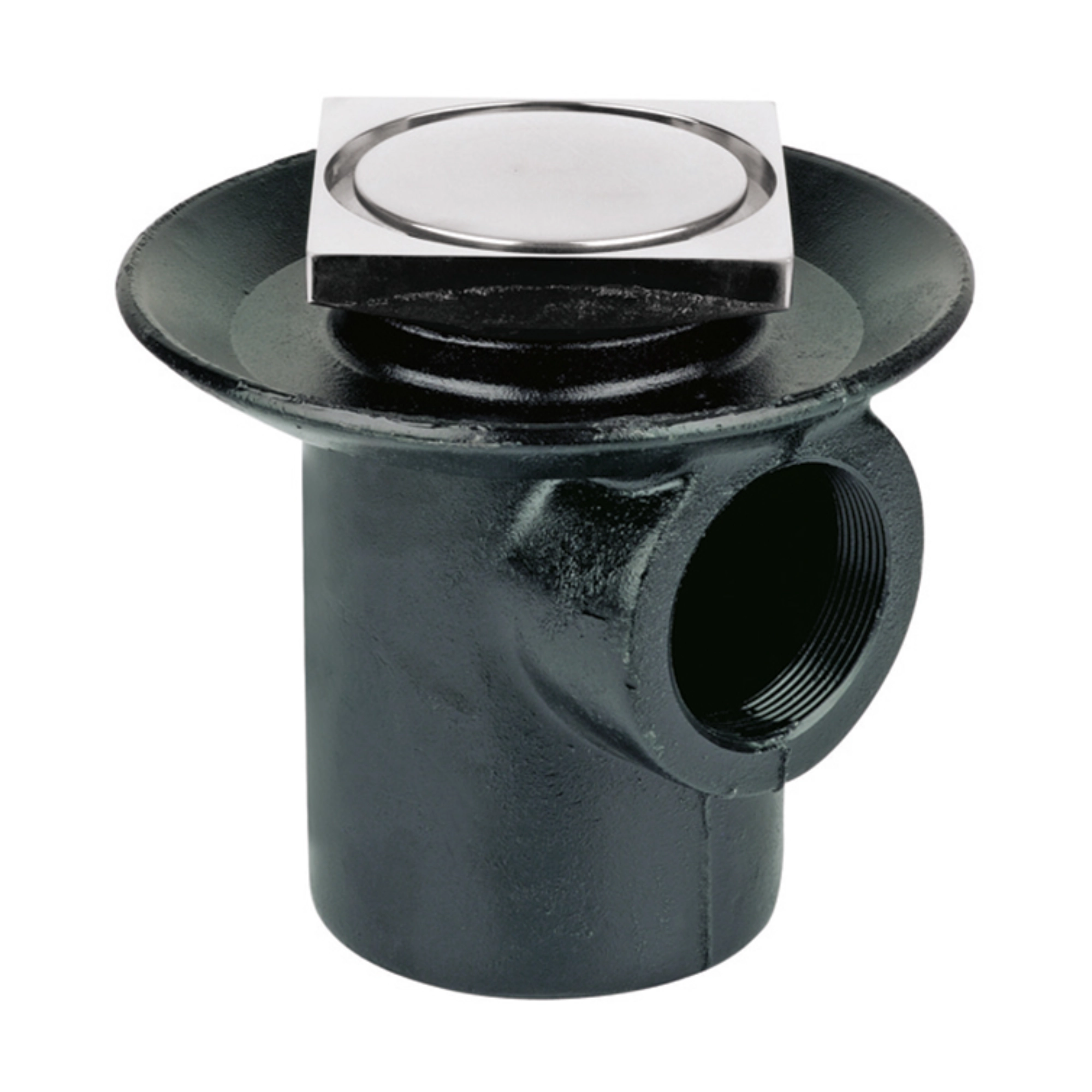 Coladera de contorno cuadrado con salida lateral y sello hidráulico - 24-CHL Helvex - Ferretería Onofre Coladera de contorno cuadrado con salida lateral y sello hidráulico - 24-CHL Helvex