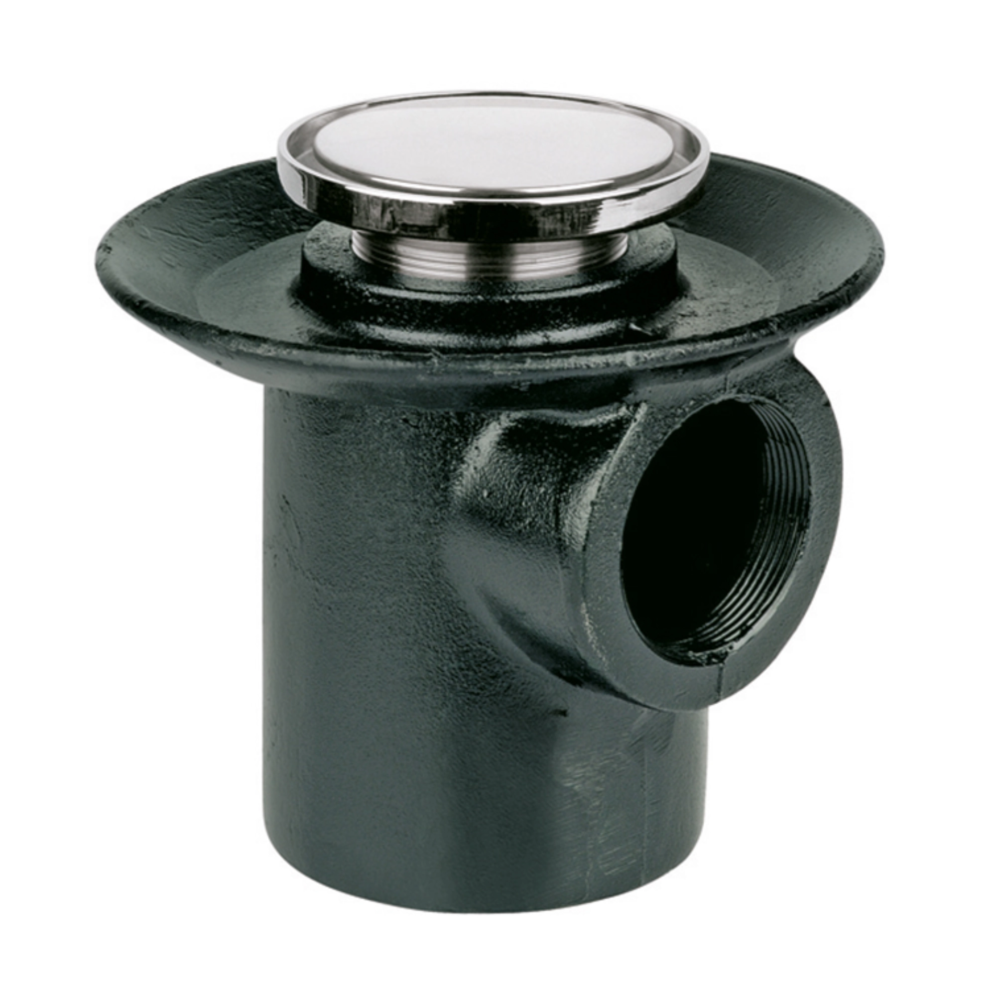 Coladera de contorno redondo con salida lateral y sello hidráulico - 24-HL Helvex - Ferretería Onofre Coladera de contorno redondo con salida lateral y sello hidráulico - 24-HL Helvex