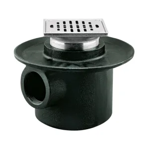 Coladera de drenaje cuadrada con rejilla 2 una boca con céspol - 282-35CH Helvex