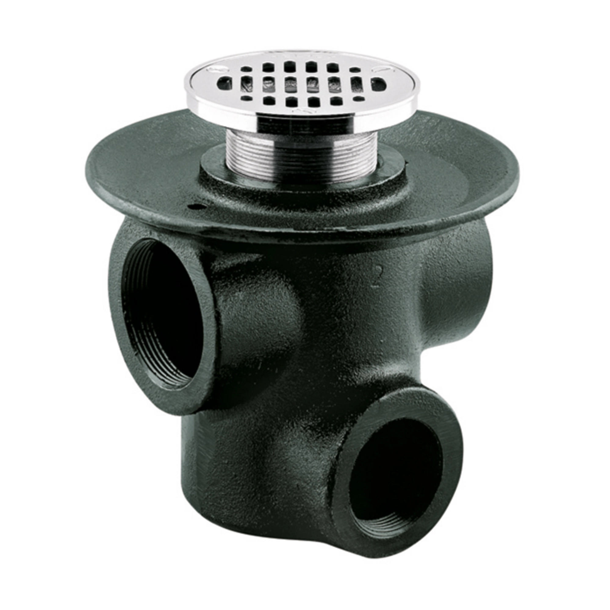 Coladera de piso 3 bocas con rejilla redonda y sello hidráulico - 25 Helvex - Ferretería Onofre Coladera de piso 3 bocas con rejilla redonda y sello hidráulico - 25 Helvex