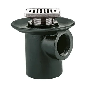 Coladera de rejilla cuadrada con salida lateral y sello hidráulico - 24-CH Helvex