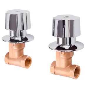 Juego de 2 llaves de empotrar roscables con maneral queen cromo Dica 4052