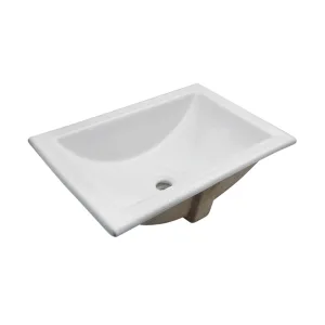 Lavabo de sobrecubierta rectangular con rebosadero cerámica blanca 54 cm – LV MARCUS Helvex