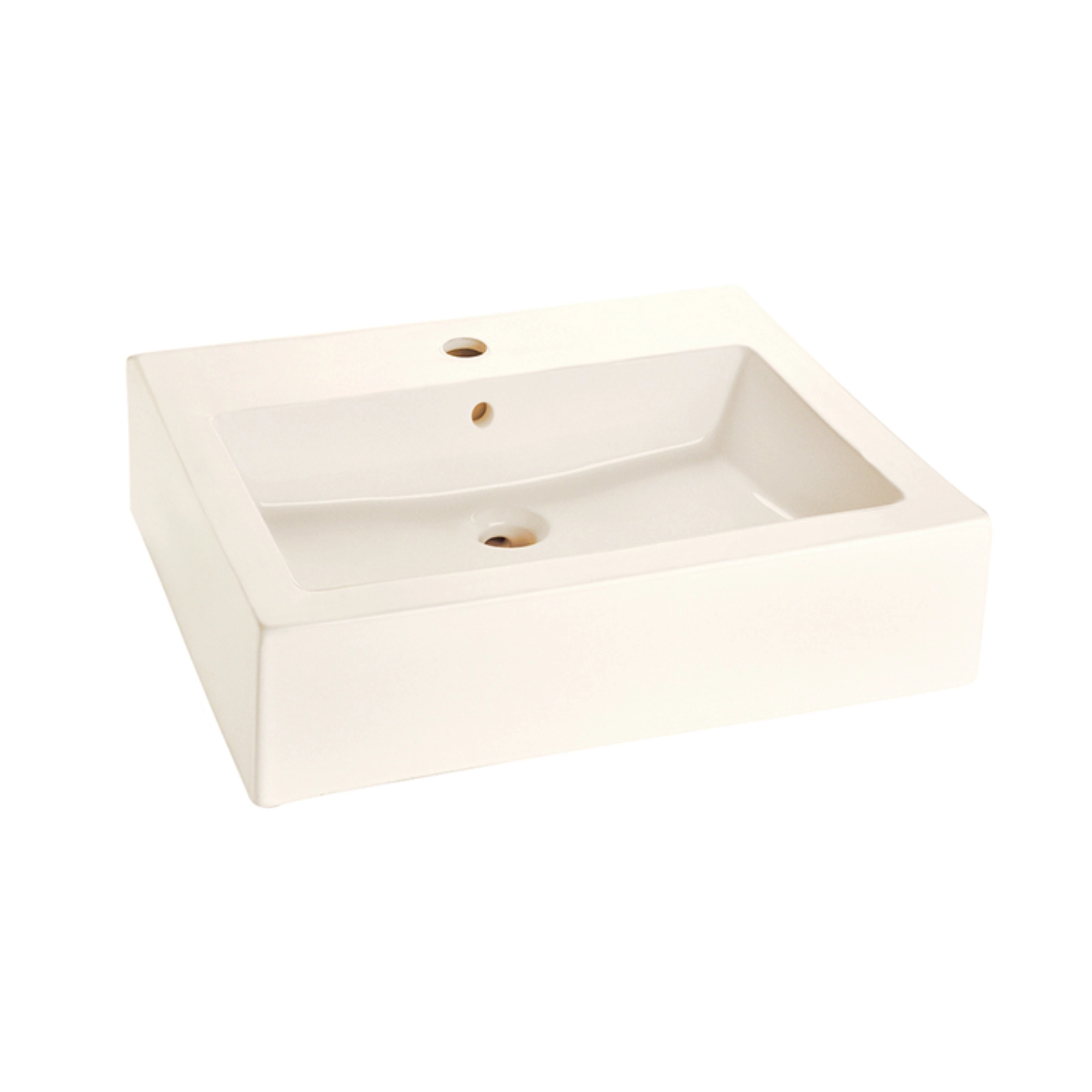 Lavabo de sobreponer con rebosadero y perforación para grifería cerámica marfil – LV FUTURA1 M Helvex - Ferretería Onofre Lavabo de sobreponer con rebosadero y perforación para grifería cerámica marfil – LV FUTURA1 M Helvex