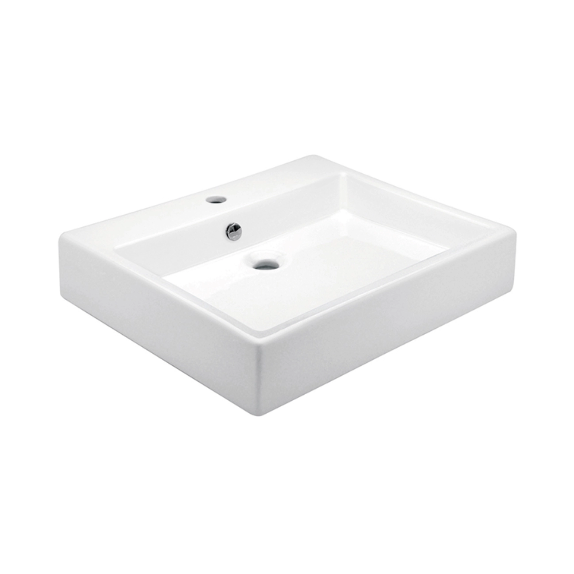 Lavabo de sobreponer con rebosadero y perforación para monomando cerámica blanca – LV LUCERNA1 Helvex - Ferretería Onofre Lavabo de sobreponer con rebosadero y perforación para monomando cerámica blanca – LV LUCERNA1 Helvex