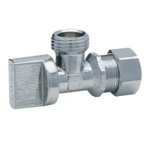 Llave angular de paso 1/4 de vuelta con barrilito 1/2 pulgada cromo Dica 3401CVB