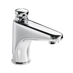 Llave temporizadora para lavabo a piso con push y cierre automático acabado cromo – TV-122 Helvex