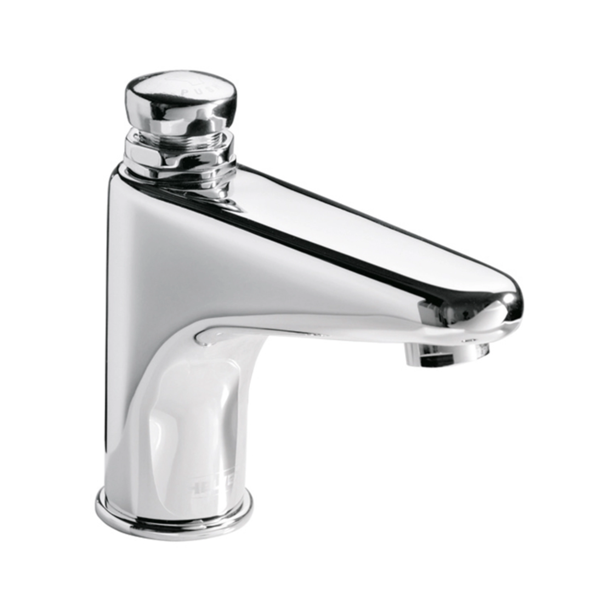 Llave temporizadora para lavabo a piso con push y cierre automático acabado cromo – TV-122 Helvex
