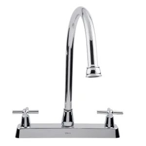 Mezcladora para fregadero 8 pulgadas cuello alto manerales cruceta cromo Dica 4337