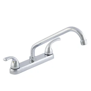 Mezcladora para fregadero 8 pulgadas dos manijas cuello corto cromo – Dica 4329