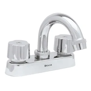 Mezcladora para lavabo 4 pulgadas dos manerales octagonales cromo Dica 4048BARV