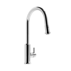 Monomando para fregadero con cabeza retráctil y doble chorro – E-312 Helvex