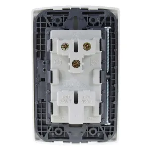 Placa armada 2 contactos polarizados aterrizados 15 A blanco IUSA 217879