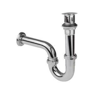 Céspol para lavabo tipo P Dica 4207 de latón cromado con contra incluida