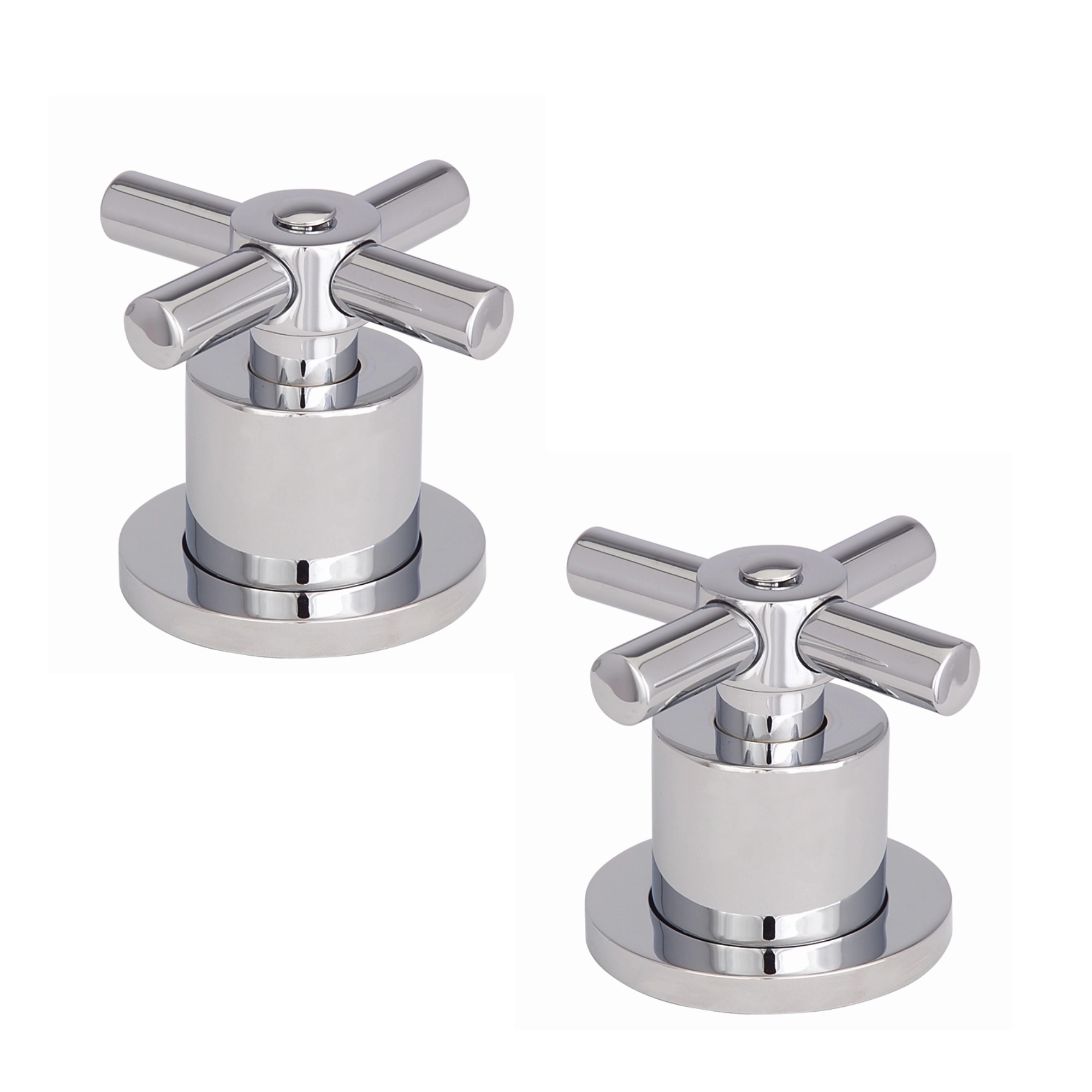 Juego de manerales Dica tipo cruceta cromados para regadera con chapetón