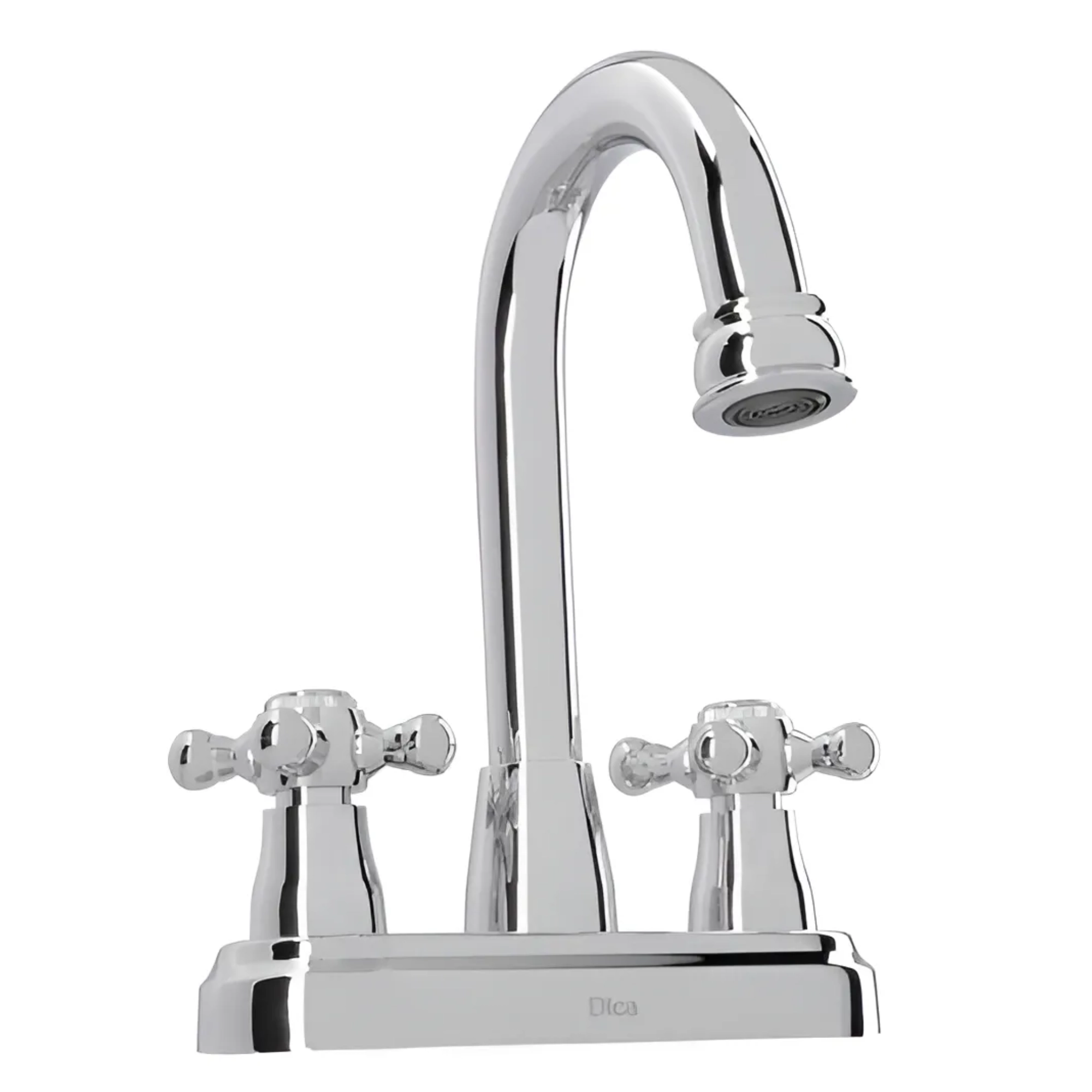 Llave mezcladora para lavabo 4 pulgadas manerales de cruceta estilo clásico acabado cromo Dica código 4068 cartucho cerámico ahorradora de agua