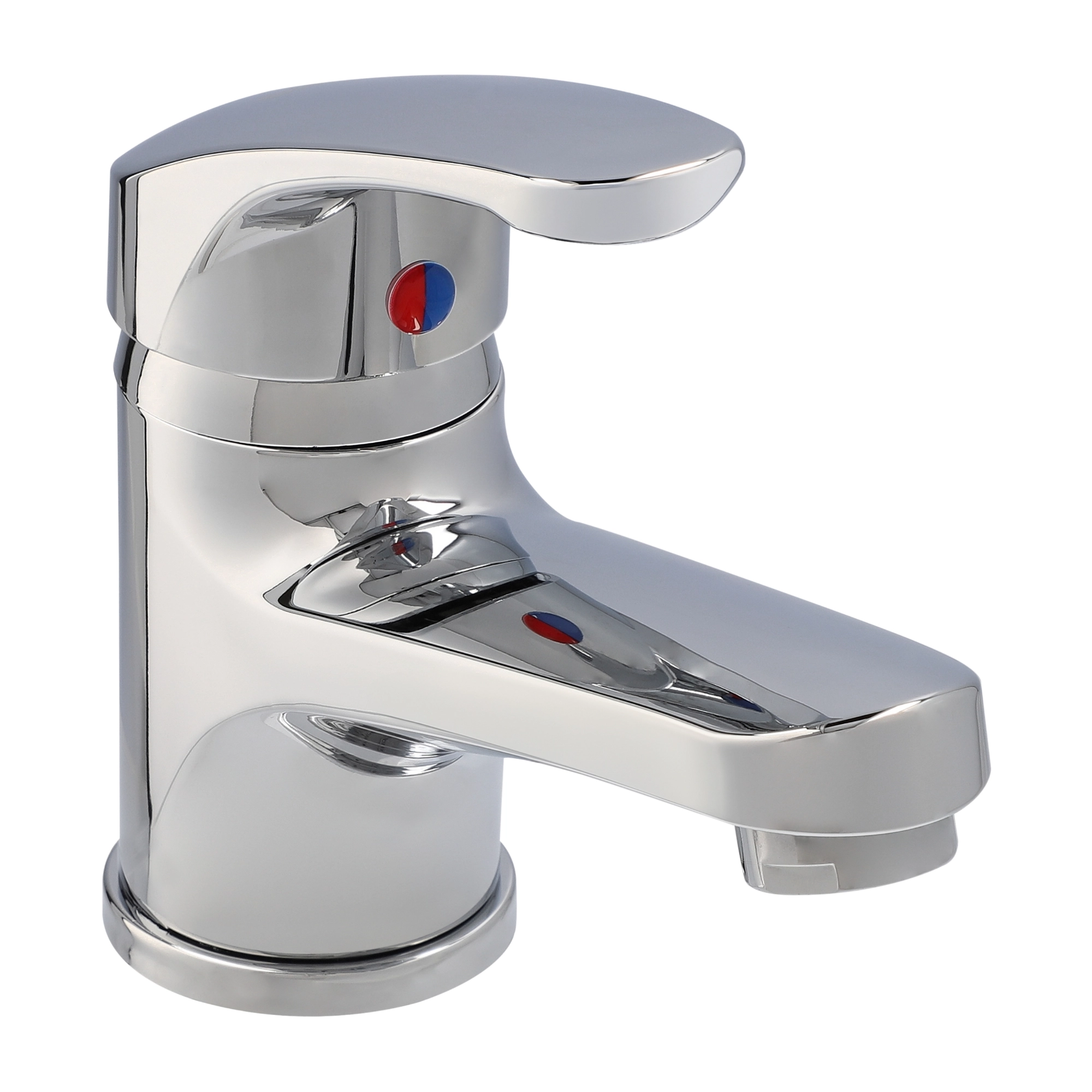 Llave monomando para lavabo compacta acabado cromo Dica 4429TS ahorradora de agua certificada NMX IAPMO una palanca cartucho 1/4 vuelta