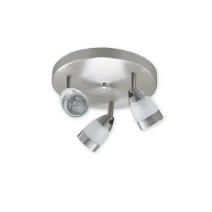 Luminario de techo Ace P3 Magg níquel satín con tres spots GU10 orientables 2700 K