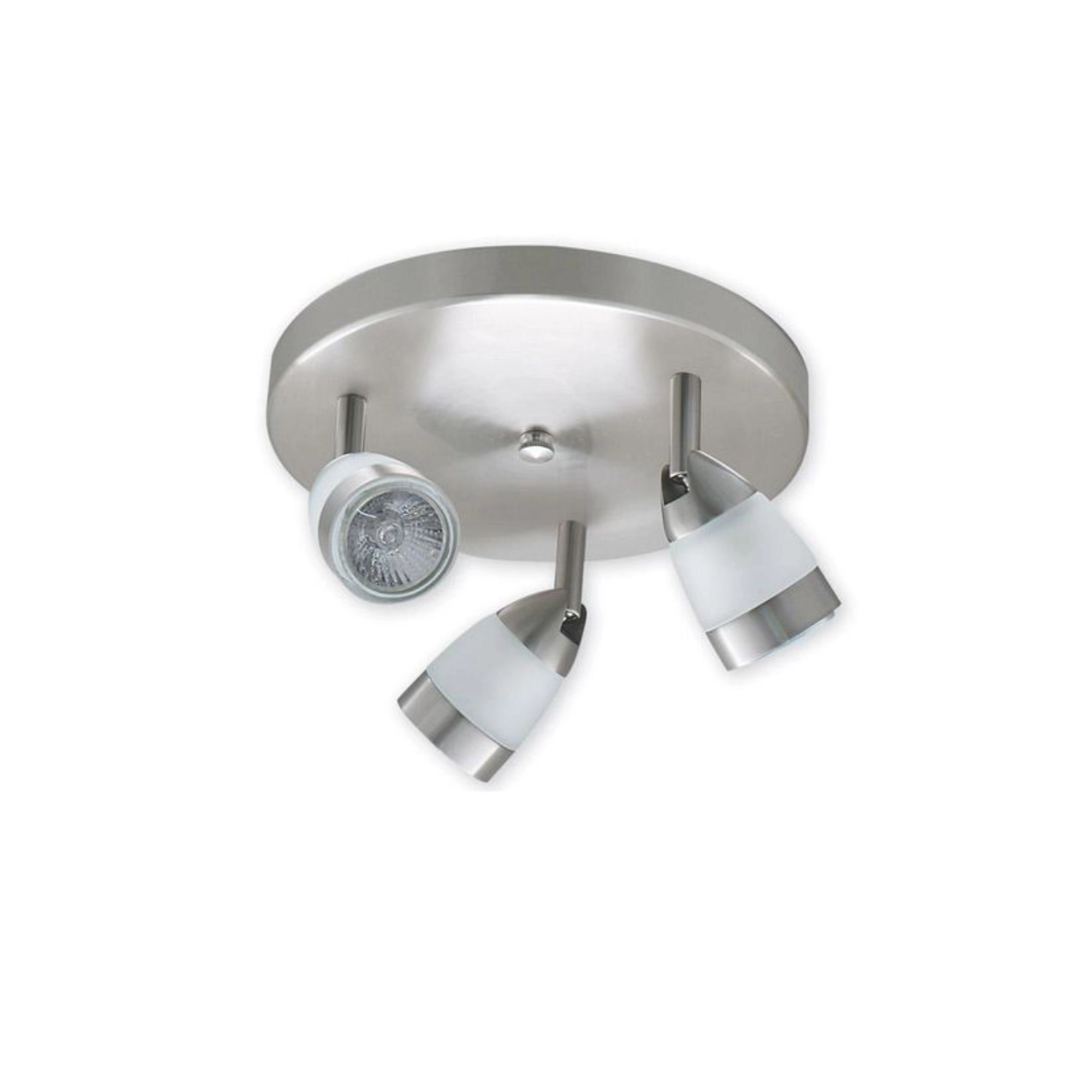 Luminario de techo Ace P3 Magg níquel satín con tres spots GU10 orientables 2700 K