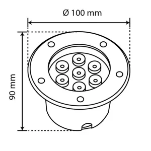 Luminario empotrable de piso ANSER de Boomer, Ø 100 × 90 mm, IP 67