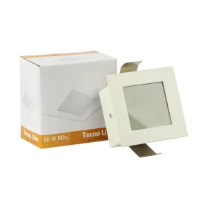 Luminario empotrado cuadrado blanco Tecnolite YD-134/B ALBA para lámpara GY6.35