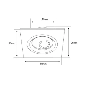 Luminario empotrado de techo aluminio Tecnolite YD-620/AL para lámpara GX5.3