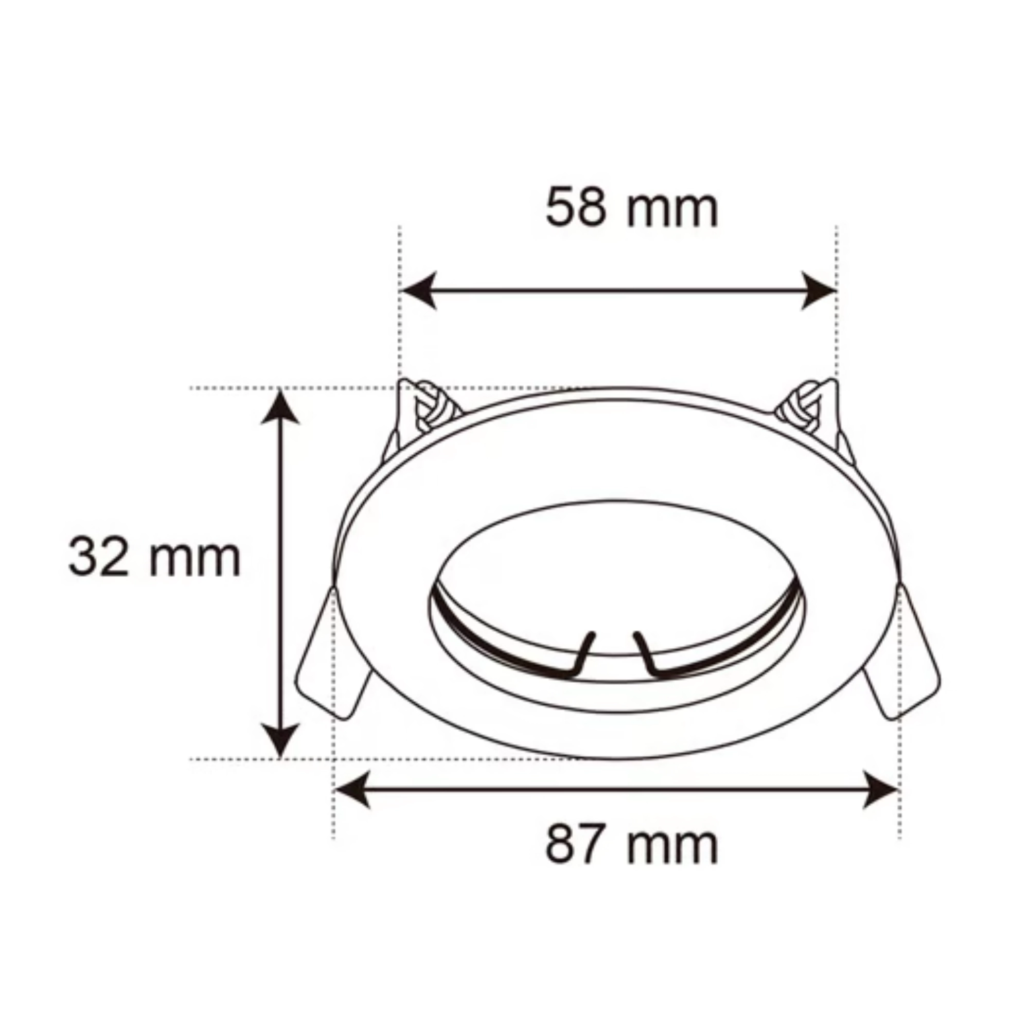 Luminario empotrado de techo satinado 6 W ALEZIO – Tecnolite onofre ferreteria Luminario empotrado redondo satinado Tecnolite YD-220/S ALEZIO para LED GX5.3