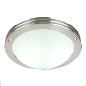 Plafón sobreponer techo redondo satinado Tecnolite PTL-7080/S GAMBERI doble E26
