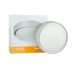 Close-up of a light-bulb packaging showing a large bulb graphic and an orange label reading '20 W Máx'.