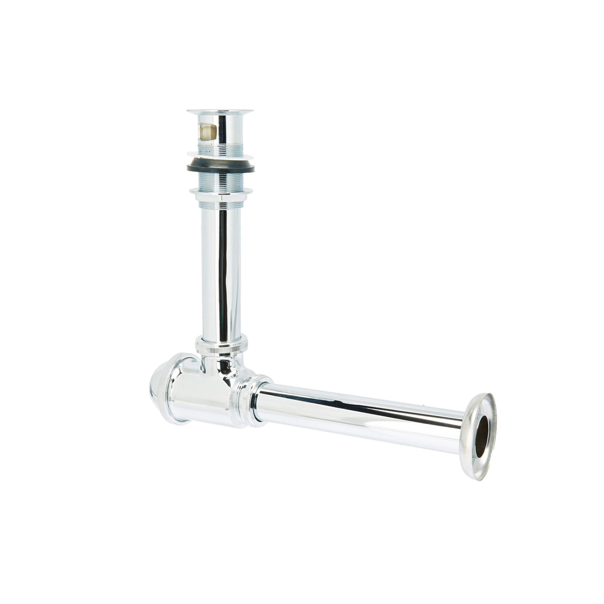 Céspol Urrea con tubo de latón para lavabo cromo - Ferretería Onofre Céspol Urrea con tubo de latón para lavabo acabado cromo, modelo 206L, Cespoles Para Lavabo Y Fregadero