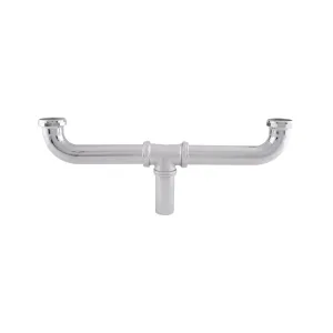 Céspol doble Dica de latón cromado para tarja, modelo 4209DT, Cespoles Para Lavabo Y Fregadero