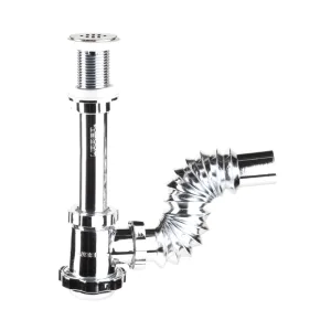 Céspol para Lavabo URREA PVC Cromado Chico con Cubierta Acero Inoxidable, modelo 3721, Cespoles Para Lavabo Y Fregadero