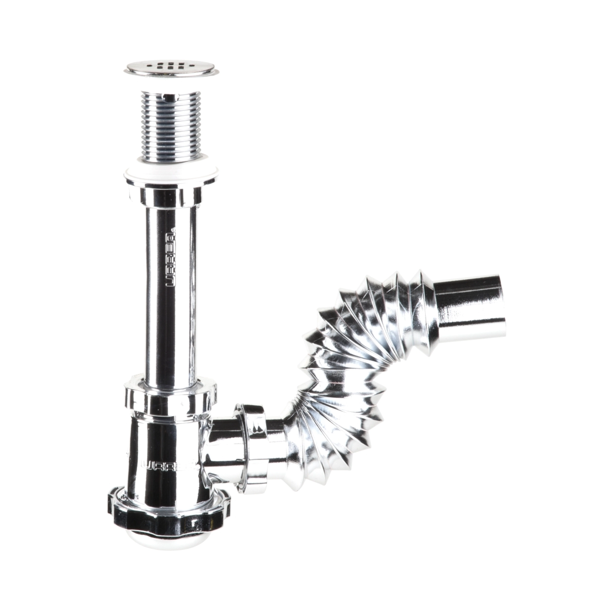 Céspol para Lavabo URREA PVC Cromado Chico con Cubierta Acero Inoxidable, modelo 3721, Cespoles Para Lavabo Y Fregadero